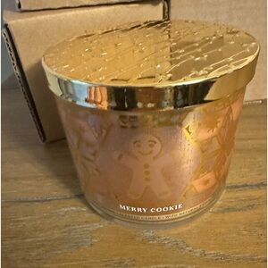 New, Bath and Body Works, Merry Cookie three wick candle.